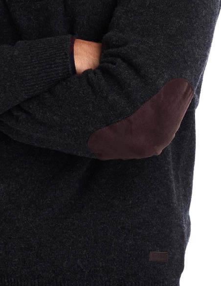 PATCH HALF ZIP SWEATER