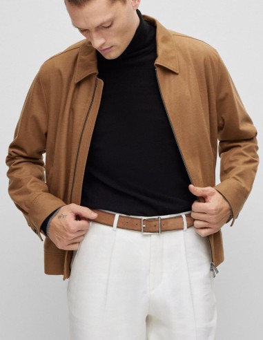 SUEDE BELT WITH SQUARED BUCKLE