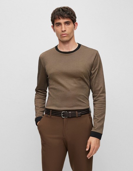 WOVEN LEATHER BELT WITH GUNMETAL PIN BUCKLE