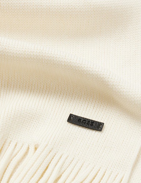 RASCHEL-KNIT WOOL SCARF