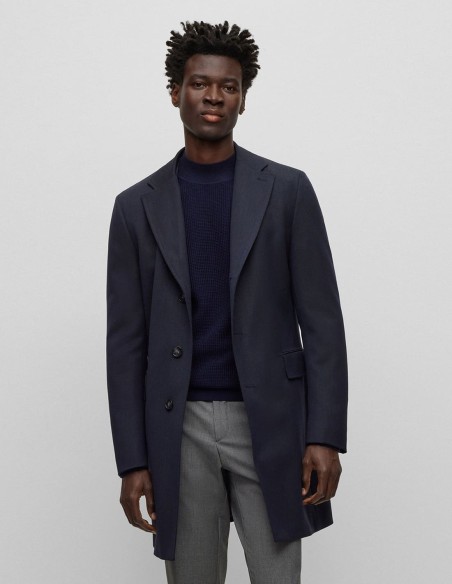 WATER-REPELLENT WOOL-BLEND COAT WITH ZIP UP INNER