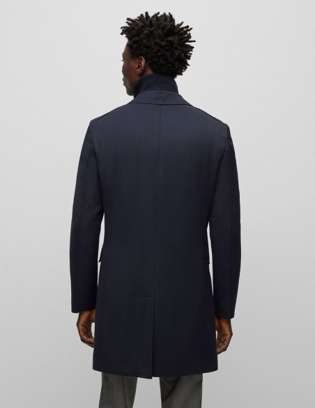 WATER-REPELLENT WOOL-BLEND COAT WITH ZIP UP INNER