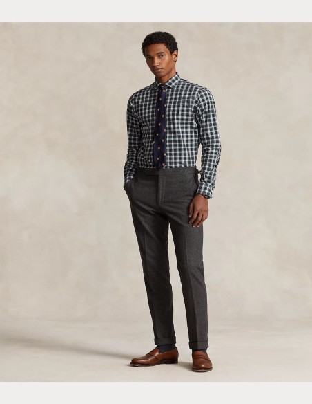 CUSTOM FIT PLAID POPLIN SHIRT