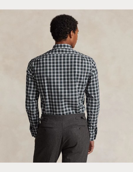 CUSTOM FIT PLAID POPLIN SHIRT