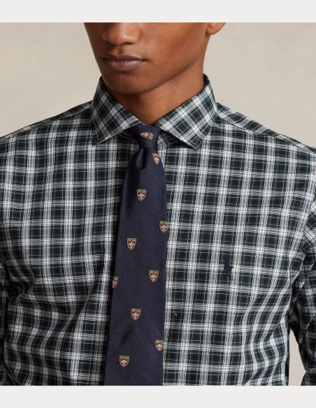 CUSTOM FIT PLAID POPLIN SHIRT