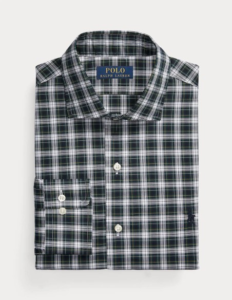 CUSTOM FIT PLAID POPLIN SHIRT