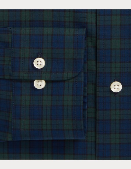 CUSTOM FIT PLAID POPLIN SHIRT