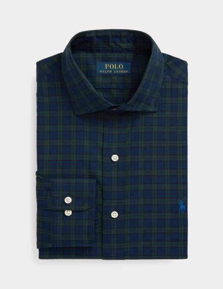 CUSTOM FIT PLAID POPLIN SHIRT