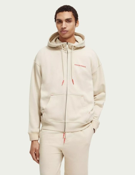 COTTON ZIP-THROUGH HOODIE