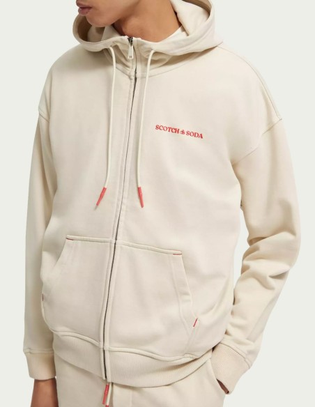 COTTON ZIP-THROUGH HOODIE
