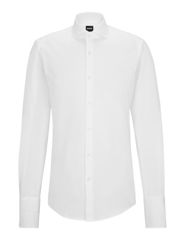 SLIM FIT SHIRT IN STRUCTURED ORGANIC...