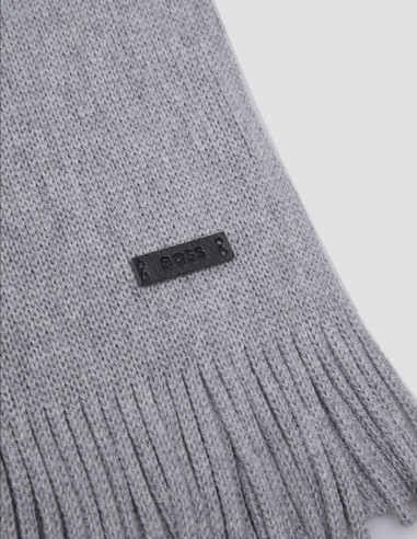 RASCHEL-KNIT WOOL SCARF