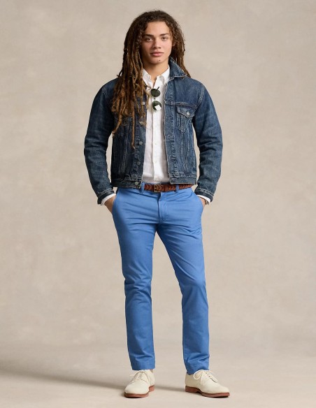 WASHED STRETCH SLIM FIT CHINO TROUSER