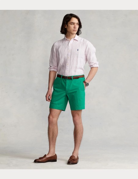 CUSTOM FIT STRIPED LINEN SHIRT