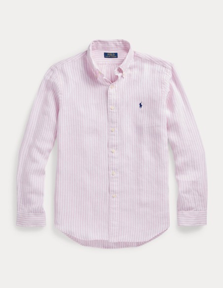 CUSTOM FIT STRIPED LINEN SHIRT