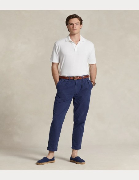 CLASSIC FIT COTTON-LINEN MESH POLO SHIRT