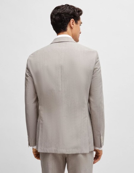 SLIM FIT JACKET IN A MICRO-PATTERNED COTTON BLEND