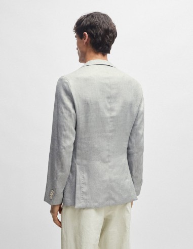 SLIM FIT JACKET IN A MICRO-PATTERNED...