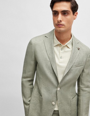 SLIM FIT JACKET IN A MICRO-PATTERNED...