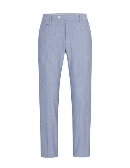 SLIM FIT TROUSERS IN A MICROPATTERNED COTTON BLEND