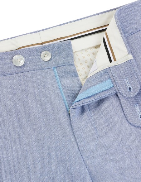 SLIM FIT TROUSERS IN A MICROPATTERNED COTTON BLEND