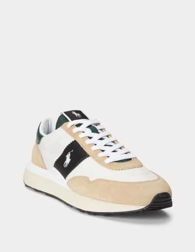 TRAIN 89 SUEDE-PANELLED TRAINER