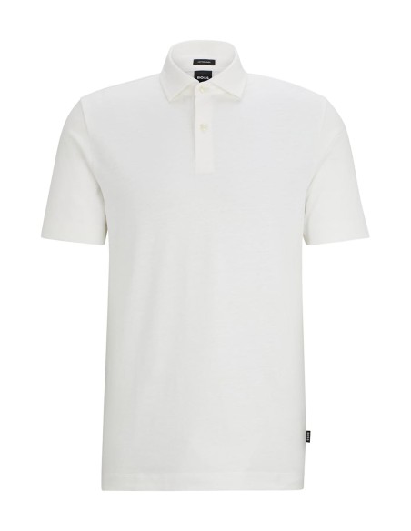 REGULAR FIT POLO SHIRT IN COTTON & LINEN