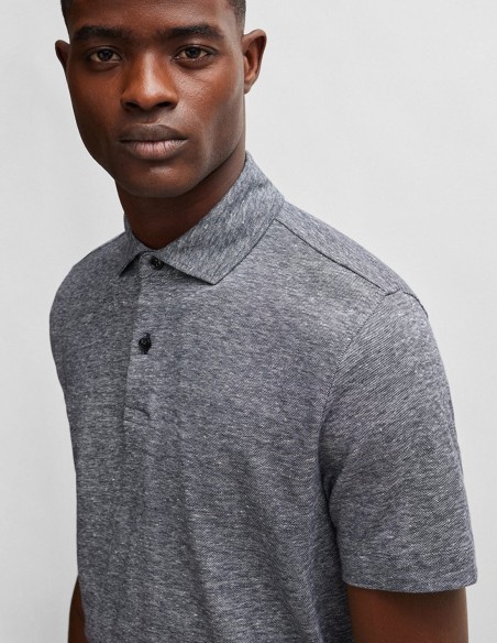 REGULAR FIT POLO SHIRT IN COTTON & LINEN