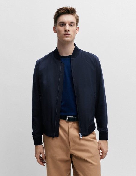 SLIM FIT JACKET IN PERFORMANCE-STRETCH JERSEY