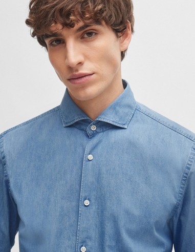 CASUAL FIT SHIRT IN WASHED COTTON SHIRT