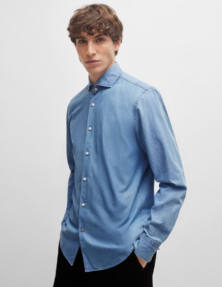 CASUAL FIT SHIRT IN WASHED COTTON SHIRT