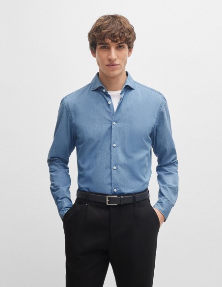 CASUAL FIT SHIRT IN WASHED COTTON SHIRT
