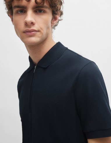 SLIM FIT POLO SHIRT WITH ZIP PLACKET
