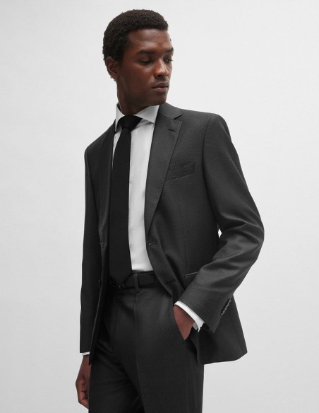 REGULAR FIT SUIT IN MICRO-PATTERNED WOOL