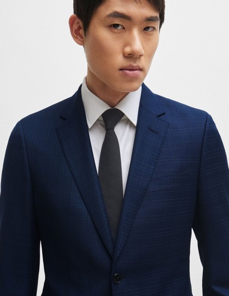 SLIM FIT SUIT IN CHECKED VIRGIN-WOOL SERGE