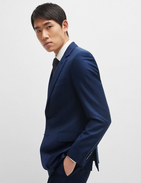 SLIM FIT SUIT IN CHECKED VIRGIN-WOOL SERGE