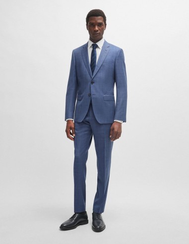 SLIM FIT SUIT IN CHECKED VIRGIN-WOOL...