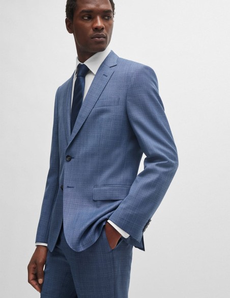 SLIM FIT SUIT IN CHECKED VIRGIN-WOOL SERGE