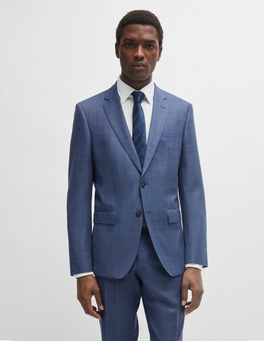 SLIM FIT SUIT IN CHECKED VIRGIN-WOOL...