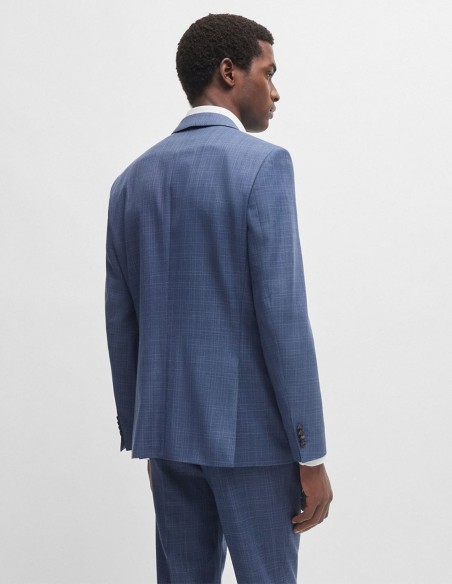 SLIM FIT SUIT IN CHECKED VIRGIN-WOOL SERGE