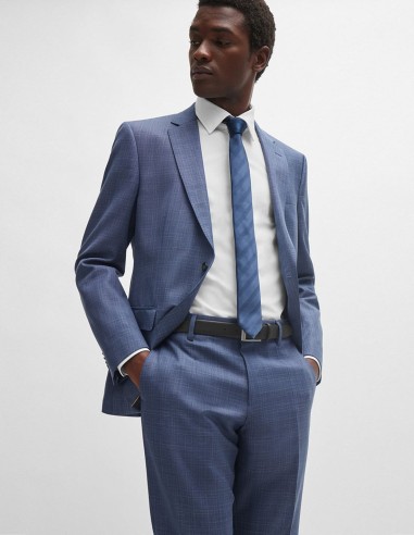 SLIM FIT SUIT IN CHECKED VIRGIN-WOOL...