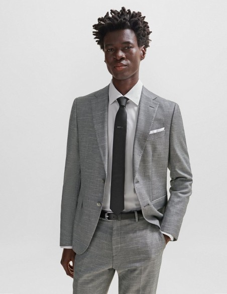 SLIM FIT JACKET IN PATTERNED WOOL BLEND