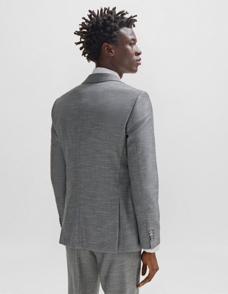 SLIM FIT JACKET IN PATTERNED WOOL BLEND