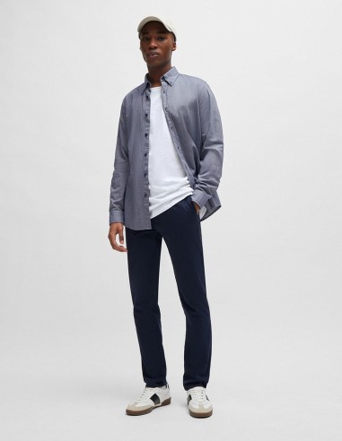 SLIM FIT CHINOS IN STRETCH-COTTON SATIN