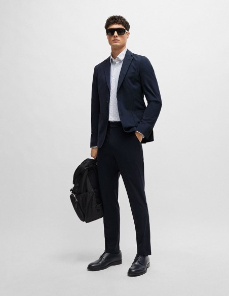 SLIM FIT SHIRT IN PRINTED PERFORMANCE MATERIAL