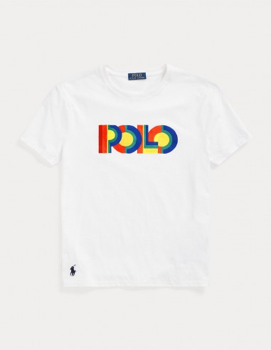 SLIM FIT T-SHIRT WITH COLORFUL POLO LOGO