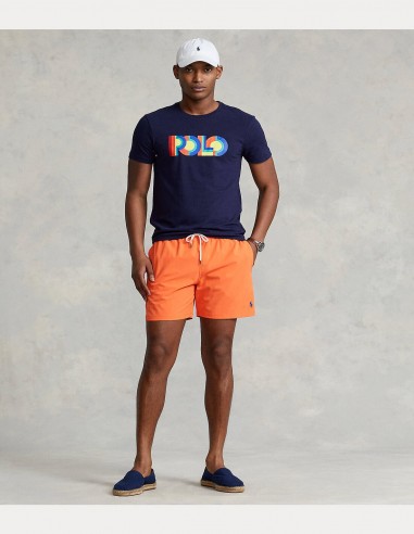 SLIM FIT T-SHIRT WITH COLORFUL POLO LOGO
