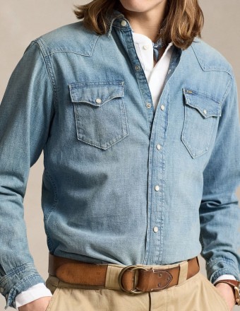 SLUB DENIM WESTERN SHIRT 2