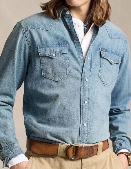 SLUB DENIM WESTERN SHIRT