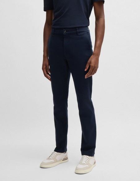 SLIM FIT TROUSERS IN COTTON TWILL